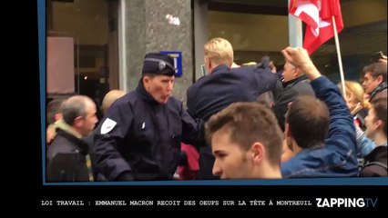 Loi Travail : Emmanuel Macron reçoit des œufs sur la tête à Montreuil