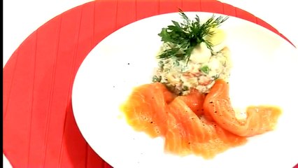 Оливье с лососем