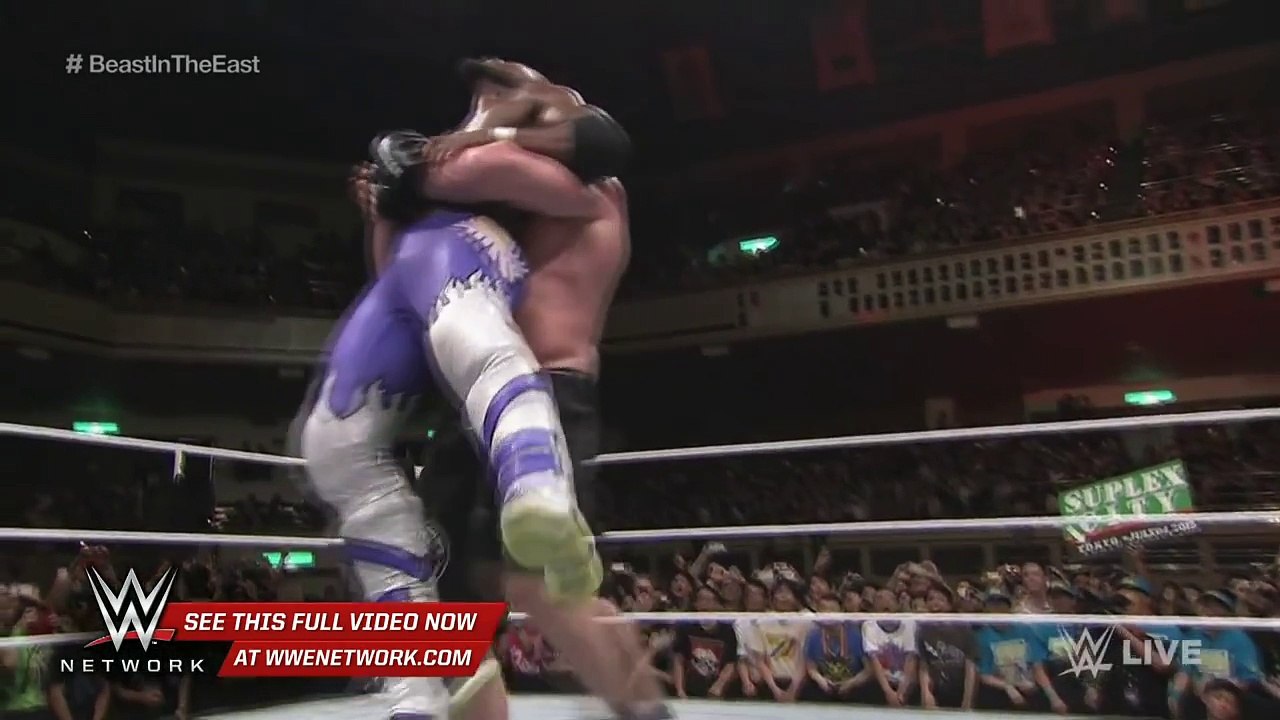 WWE Network- Kofi Kingston vs. Brock Lesnar- Brock Lesnar- The Beast in the East 2015