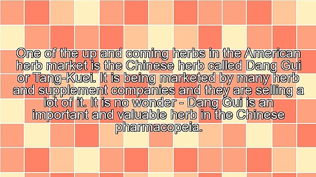 Herbs, The Foundation of Medicine: Dang Gui (Angelica Sinensis)