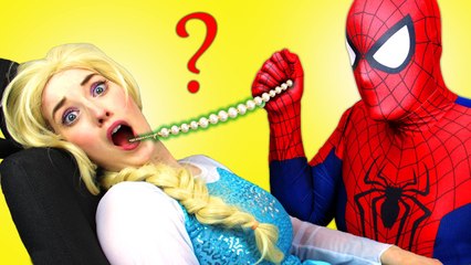 Spiderman & Frozen Elsa w_ Doctor! With Pink Spidergirl and Joker. Superhero Fun in Real Life -