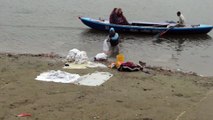 Washing clothes in the River Ganges at Varanasi