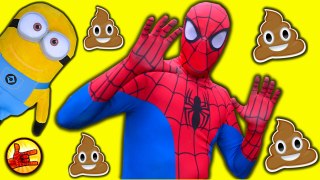 Spiderman vs Joker Poo Factory Chase   Minions Kidnapped Spiderbaby - Fun Superhero in Real Life _) (1080p_25fps_H264-128kbit_AAC)