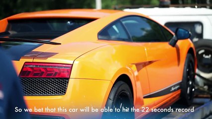 Lamborghini on fire — Top Speed Record, 402 kph (250 mph) on one mile