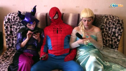 Superheroes in real life w/ Spiderman & Frozen Elsa & Maleficent. Lunch by princesses. Episode 7