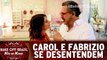 Carol e Fabrizio se desentendem nos bastidores do Bake Off Brasil