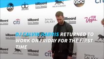 Calvin Harris goes back to work following split with Taylor Swift
