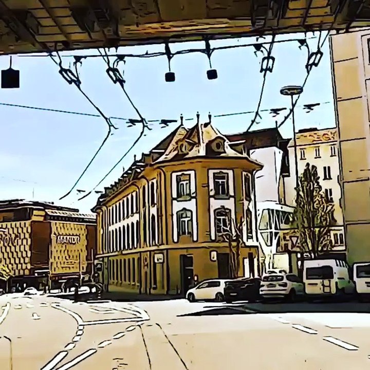 centre-ville de Fribourg en mai 2016 / Tivoli-St-Pierre (animation cartoon)