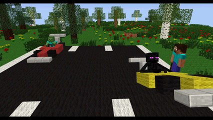 Monster School- Drag Race - Minecraft Animation