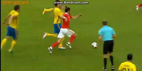 Gareth Bale Horror Foul - Sweden vs Wales - 05.06.2016
