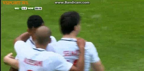 1-1 Joshua King Goal- Belgium 1-1 Norway - 05-06-2016