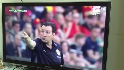 Marc Wilmots Comically Signaling To The Bench For Fellaini To Be Subbed On!