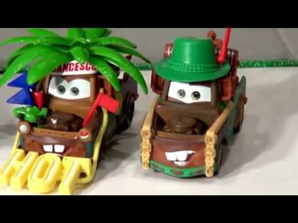 Disney Pixar Cars with Mater or Tow Mater as Materhosen from Cars 2 with Lightning McQueen, and Mate