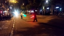 Lightsaber Duel in Middle of Street