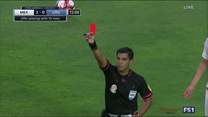 Andrés Guardado Gets A Harsh Second Yellow Card vs Uruguay!