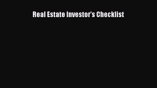 READbook Real Estate Investor's Checklist FREE BOOOK ONLINE