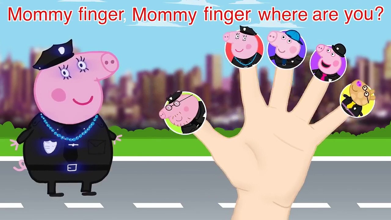 Peppa Pig Police Finger Family \ Nursery Rhymes Lyrics