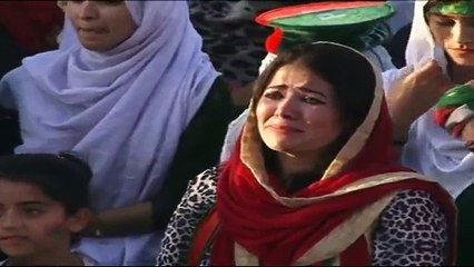 Woman Crying during Imran Khan Speech at PTI Jalsa Kohat