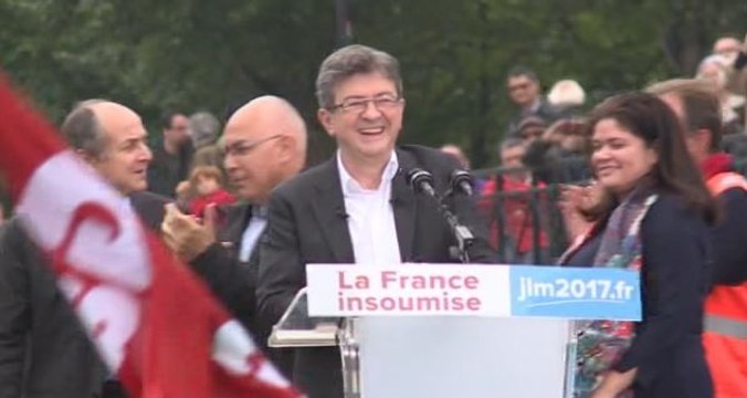 Le premier meeting de Jean-Luc Mélenchon, en 42 secondes