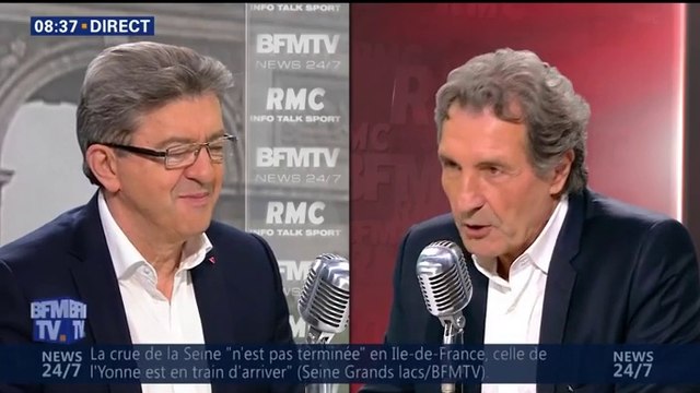 Jean-Luc Mélenchon face à Jean-Jacques Bourdin sur BFMTV le 06/06/2016