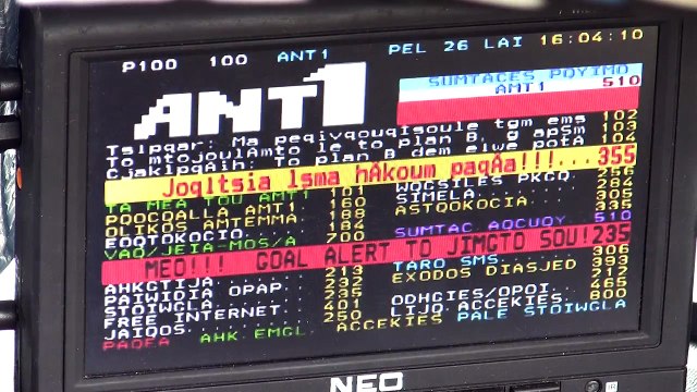 DVB-T scan on Paralia Tristinika near Despotico Hotel, Sithonia, Greece