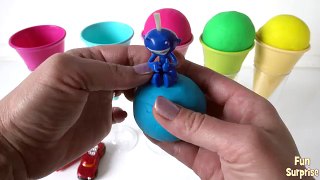 Play Doh Ice Cream Kinder Surprise Eggs Toys Hello Kitty Cars Motorcycle Learn Colors Video for Kids