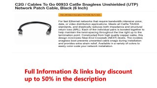 C2G / Cables To Go 00933 Cat5e Snagless Unshielded (UTP) Network Patch Cable, Black (6 Inch)
