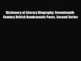 [PDF] Dictionary of Literary Biography: Seventeenth-Century British Nondramatic Poets Second