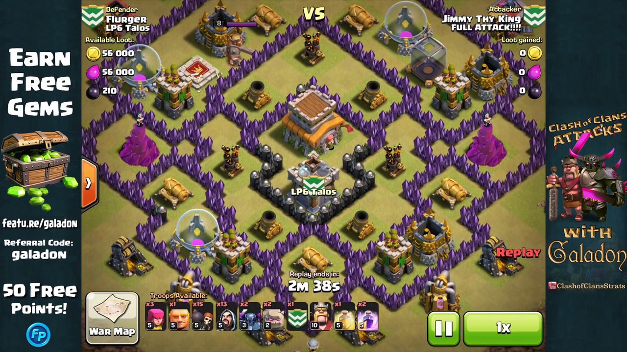 Clash of Clans  Town Hall 8 Gowipe  Three Star Clash Clan War Wins!