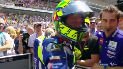 Rossi vs Marques, shake hands Catalunya 2016