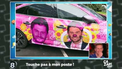 La voiture de Matthieu Delormeau relookée à l’effigie de Christophe Beaugrand
