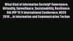 Read What Kind of Information Society? Governance Virtuality Surveillance Sustainability Resilience: