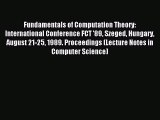 Read Fundamentals of Computation Theory: International Conference FCT '89 Szeged Hungary August