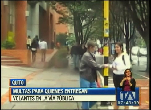 Multas para quienes repartan volantes en la vía pública