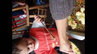 Making Shepherds Pie & Pear- Nectarine crumble