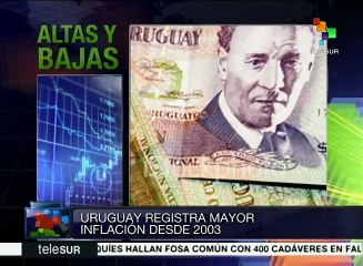 Uruguay registra mayor inflación desde 2003