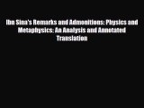 Read Ibn Sina's Remarks and Admonitions: Physics and Metaphysics: An Analysis and Annotated