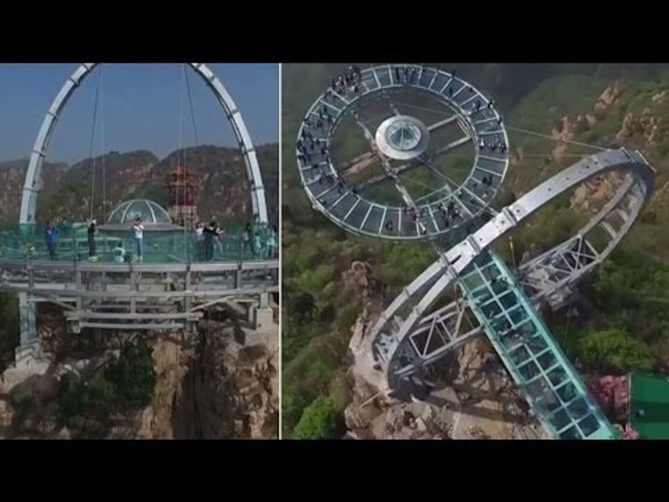 World's biggest glass-bottom platform opens in China
