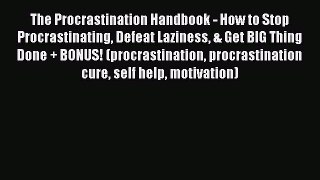 Download Book The Procrastination Handbook - How to Stop Procrastinating Defeat Laziness &