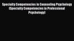 Read Specialty Competencies in Counseling Psychology (Specialty Competencies in Professional