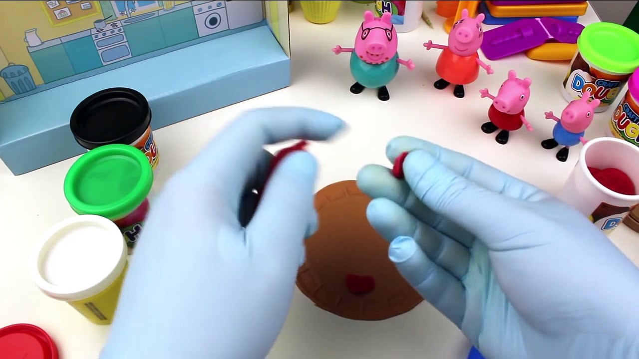 How to make homemade pizza with play doh Peppa Pig en Español 