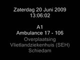 A1 Ambulance 17 - 106 Overplaatsing Vlietlandziekenhuis (SEH) Schiedam (Vertrek met A1)