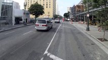 Taxi kindly lets bike take lane - LA Bike Vids