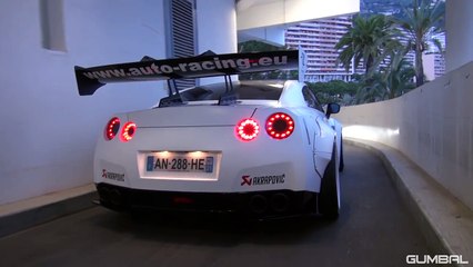 Скачать видео: Liberty Walk Nissan GT-R R35 w/ Akrapovic Exhaust - Start up & Revs!