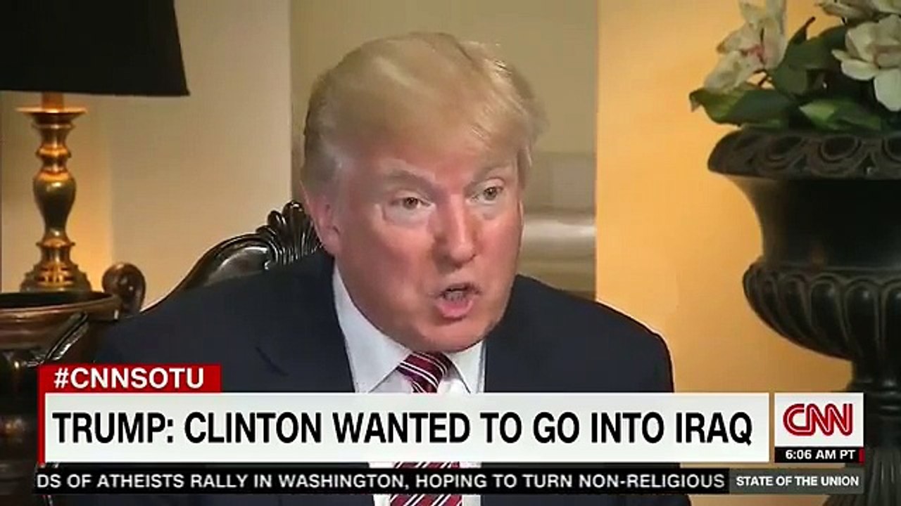 Jake Tapper Presses Donald Trump - Would Love to See Evidence You Were Anti Iraq War - 6 5 16 |CNN  News Updates