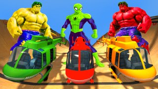 Spiderman & BROTHERS HULK EPIC PARTY HÉLICOPTÈRE Fun Superhero Movie & Comptines Chansons
