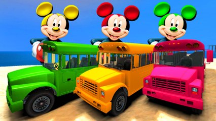 COULEURS Mickey Mouse On Wheels Les Bus & Truck School Bus Party & Comptines Chansons enfantines