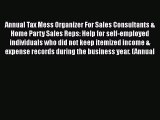 READbook Annual Tax Mess Organizer For Sales Consultants & Home Party Sales Reps: Help for
