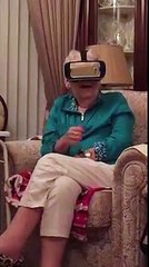 Grandmother tries virtual reality