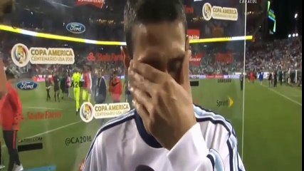 Angel Di Maria crying during an interview after the match - Argentina vs Chile 2-1  07-06-2016 HD